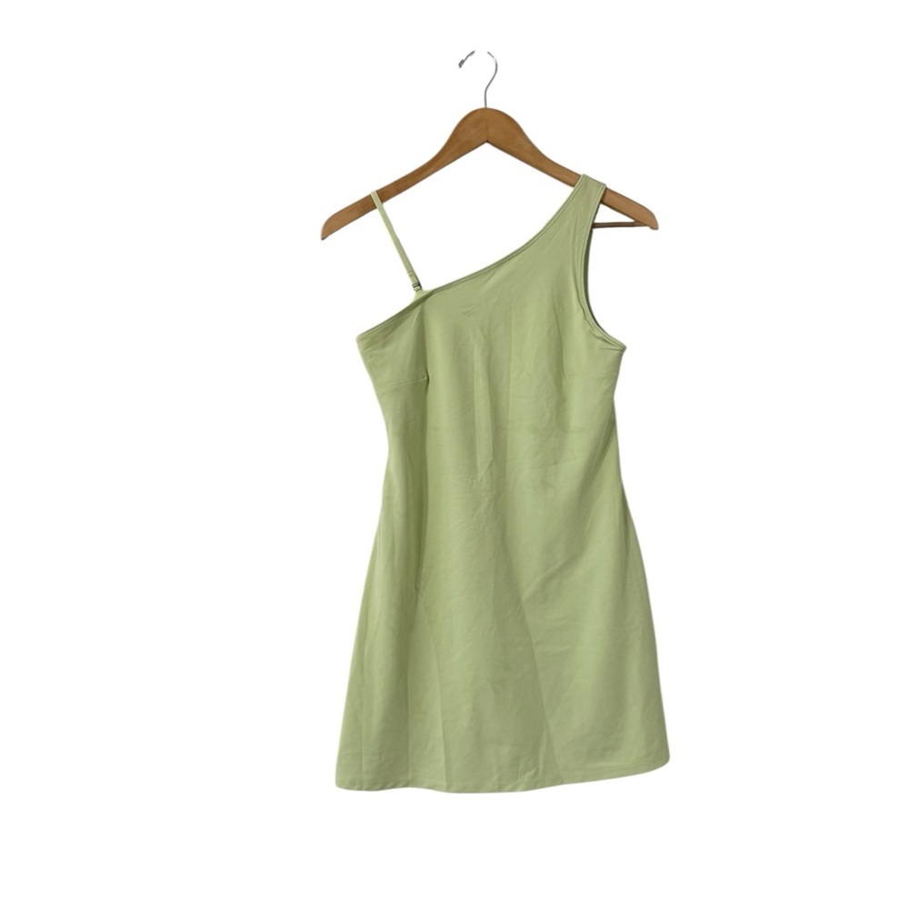ABERCROMBIE & FITCH Athletic One-Shoulder Lime Green Mini Dress - Picture 2 of 7